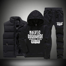 Load image into Gallery viewer, Men&#39;s Winter Tracksuits Casual Sportswear Sweatshirts Mens Set 3 Pieces Warm Vest Sweatpants Hoodie Letter Printed Plus Size 5XL
